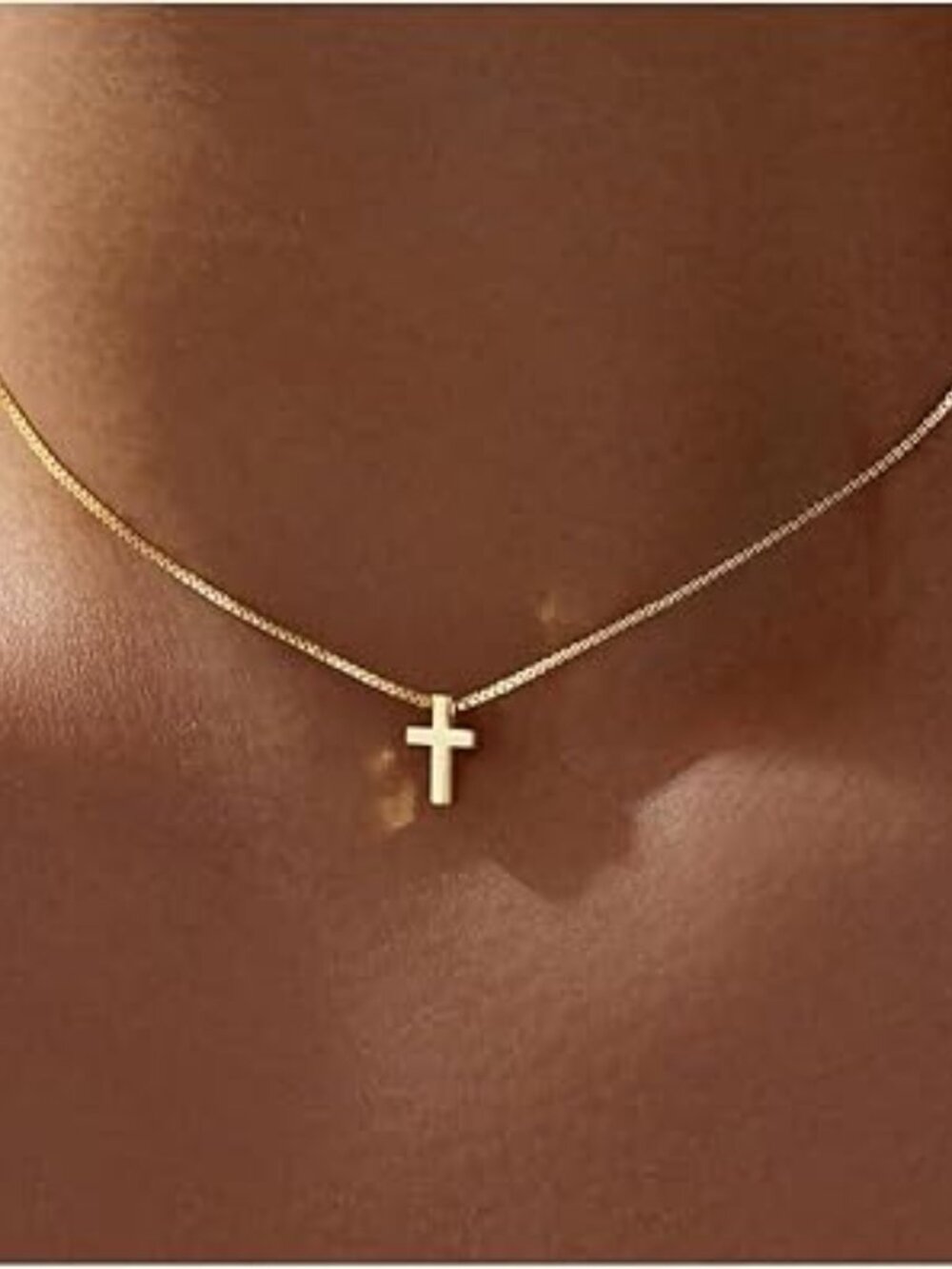 14K Gold Plated Cross Necklace  Dainty Non Tarnish Pendant Statement